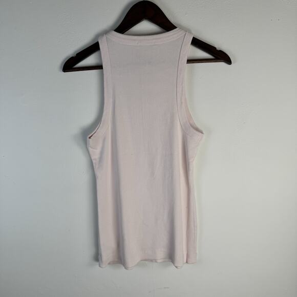 JAMES PERSE Standard Ribbed Tank Top Blush Pink Size 2 Medium Stretch Casual - Picture 3 of 6